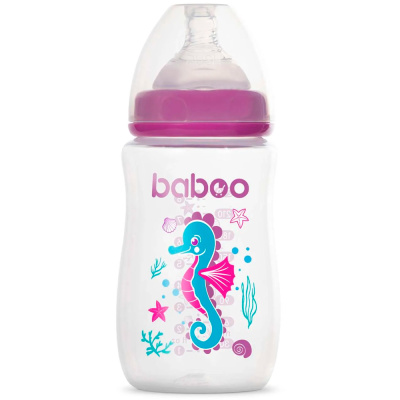 Бутылочка для кормления и соска Sealife 250 мл Baboo 3-114 фиолетовая 1